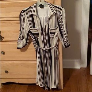 Bebe Button Down Striped Dress